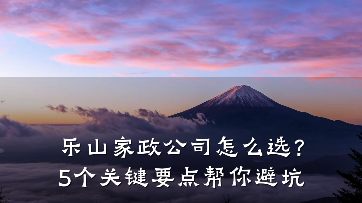 乐山家政公司怎么选?5个关键要点帮你避坑
