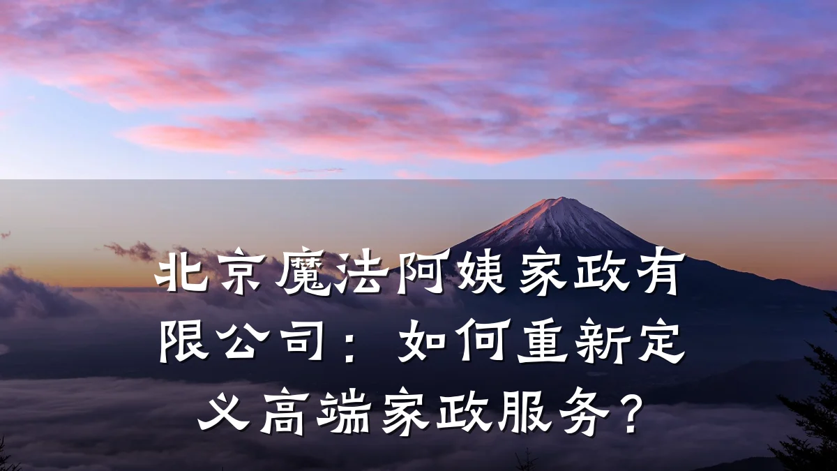 北京魔法阿姨家政有限公司：如何重新定义高端家政服务？