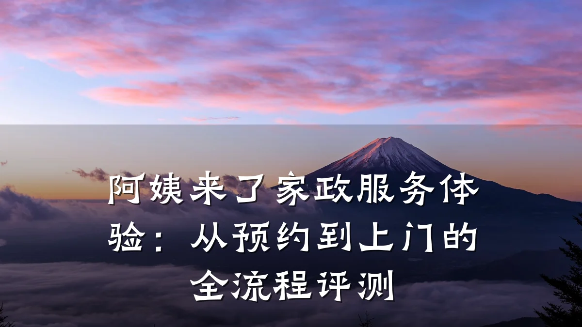 阿姨来了家政服务体验:从预约到上门的全流程评测