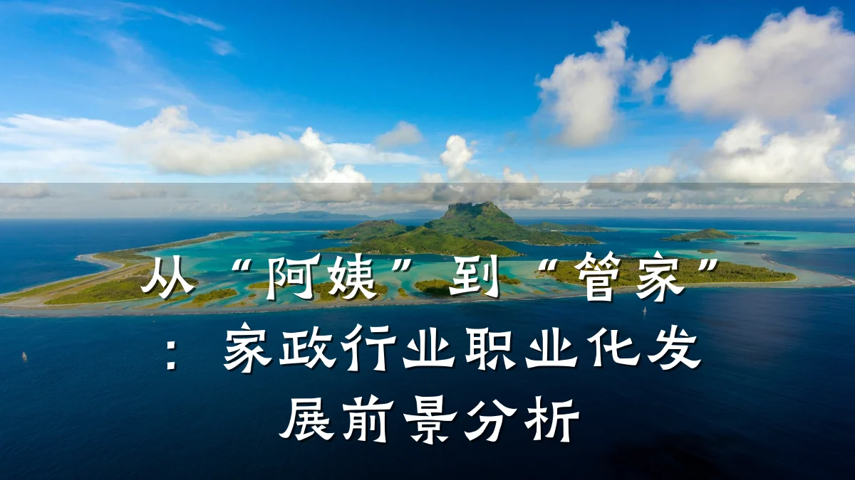 从“阿姨”到“管家”:家政行业职业化发展前景分析