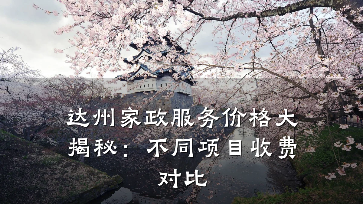 达州家政服务价格大揭秘:不同项目收费对比
