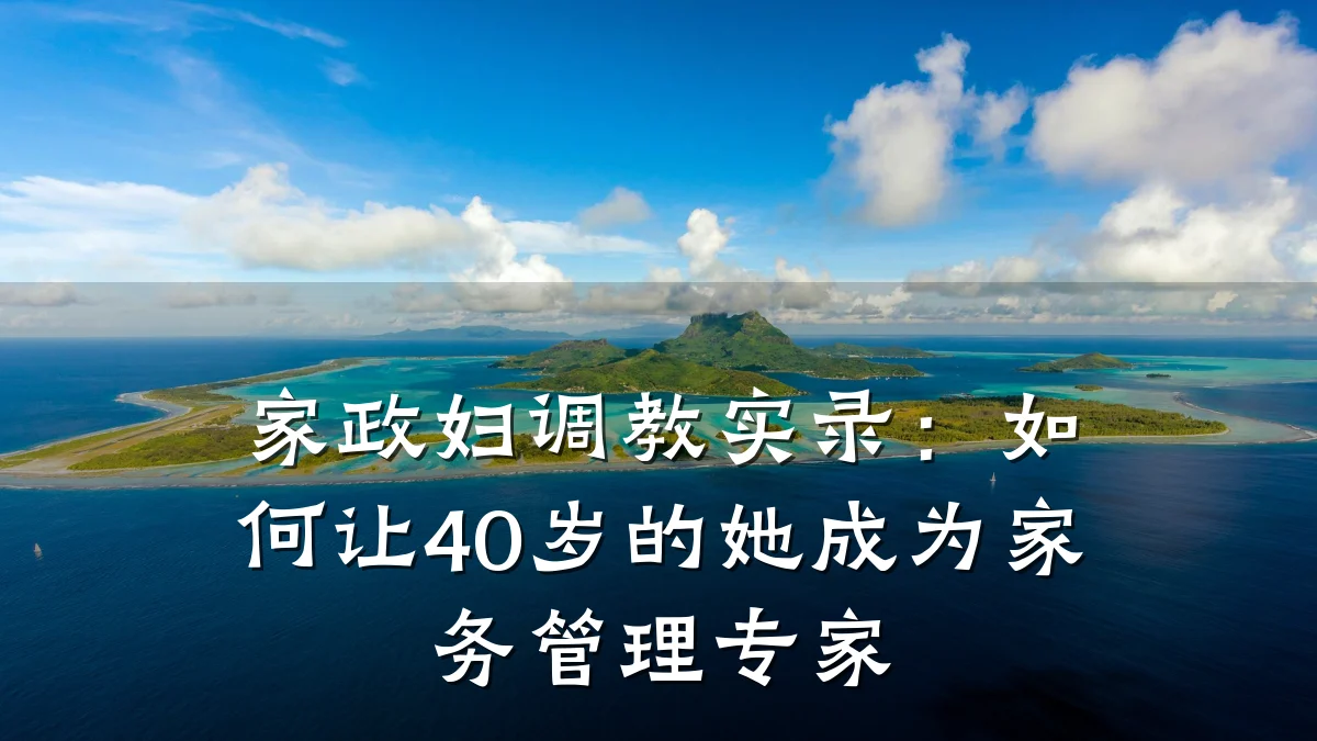 家政妇调教实录:如何让40岁的她成为家务管理专家