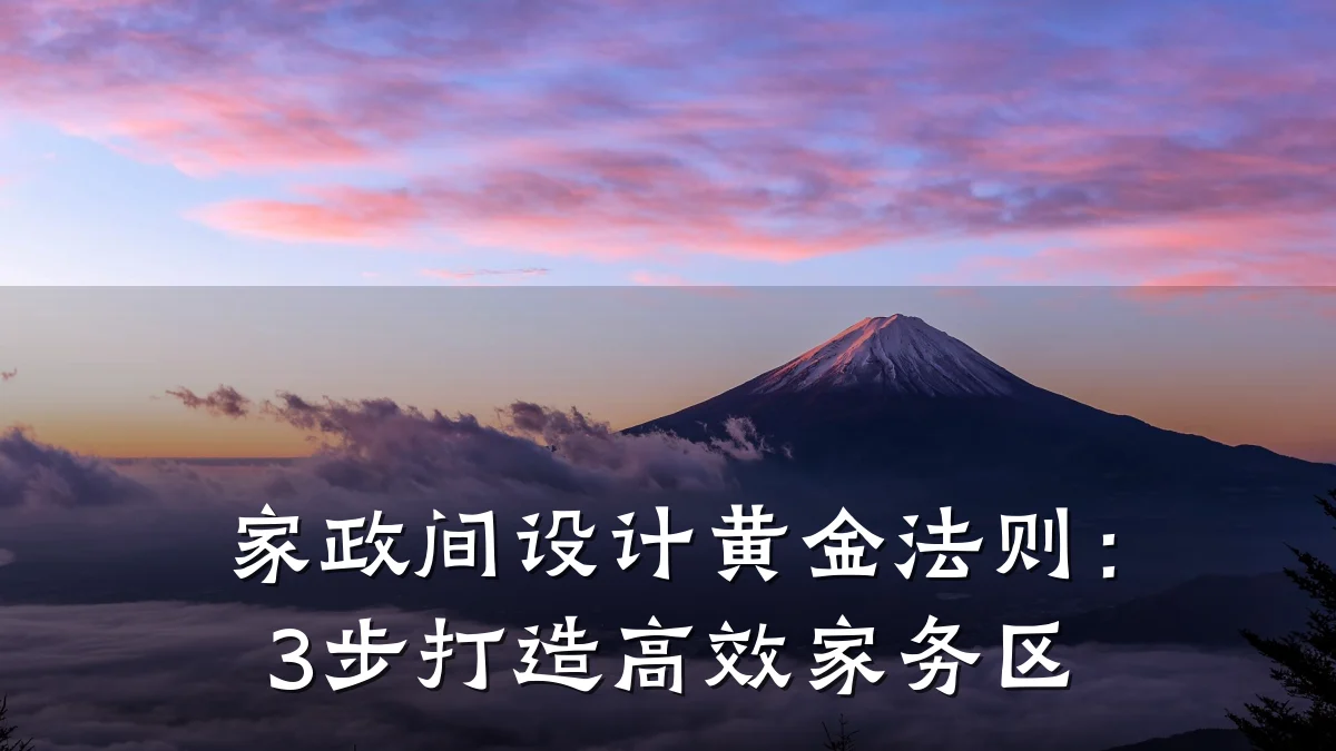 家政间设计黄金法则:3步打造高效家务区