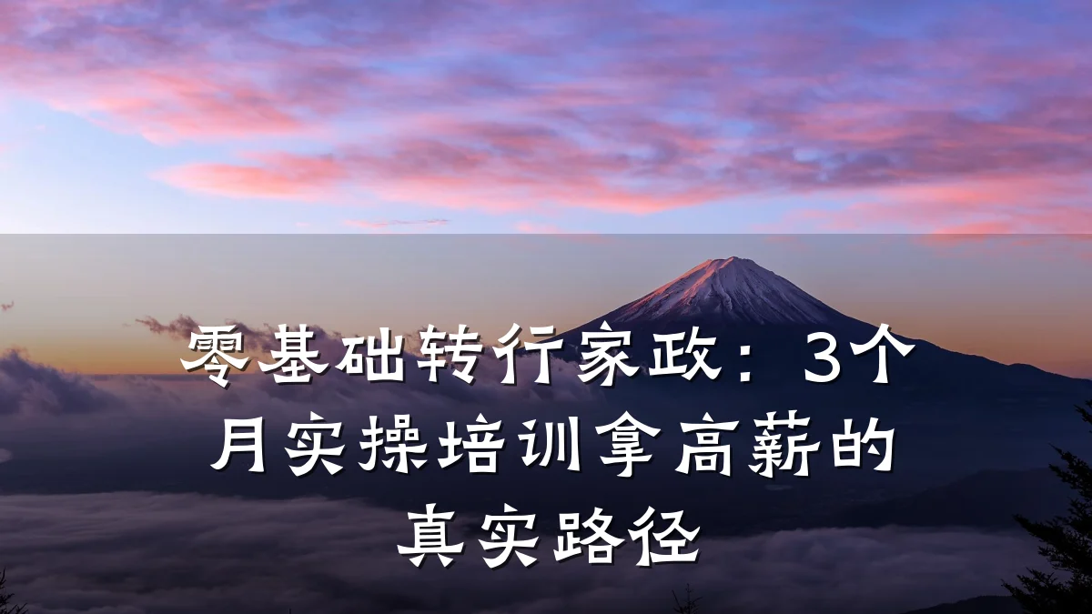 零基础转行家政：3个月实操培训拿高薪的真实路径