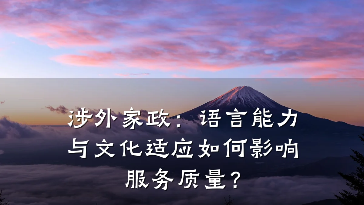 涉外家政:语言能力与文化适应如何影响服务质量?