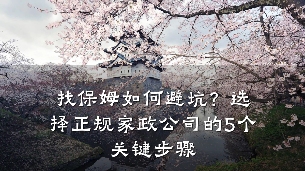 找保姆如何避坑?选择正规家政公司的5个关键步骤