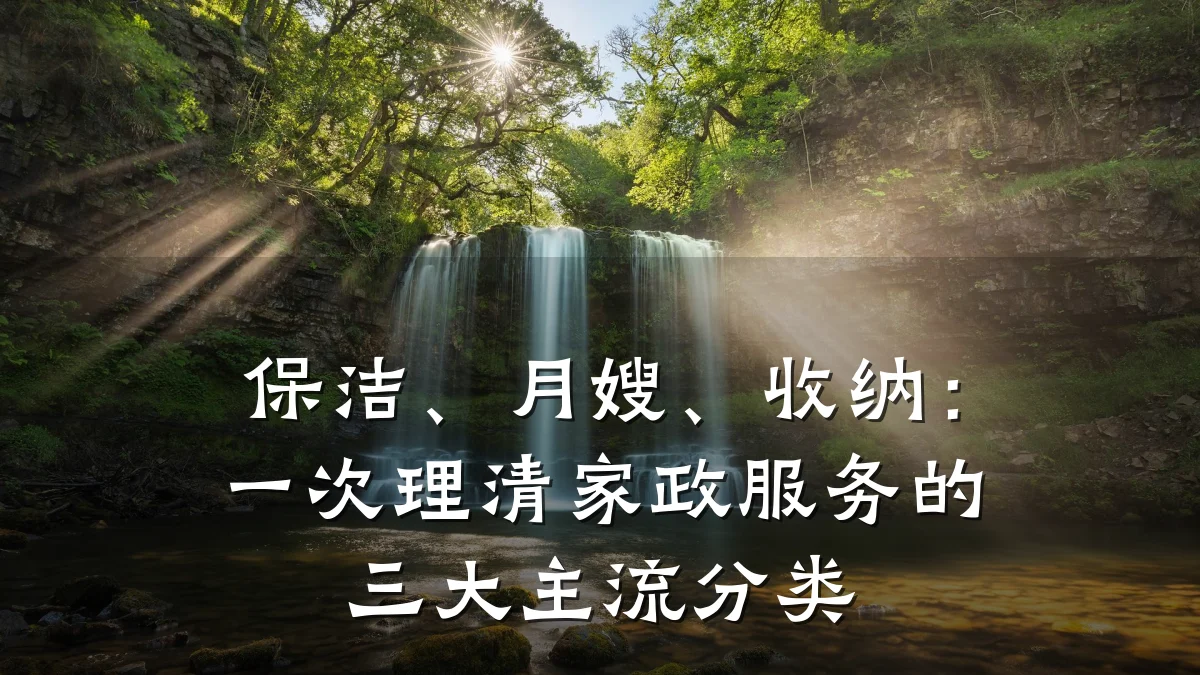 保洁、月嫂、收纳：一次理清家政服务的三大主流分类