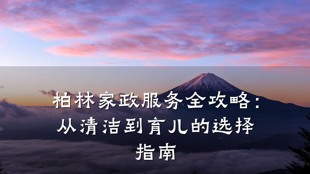 柏林家政服务全攻略：从清洁到育儿的选择指南