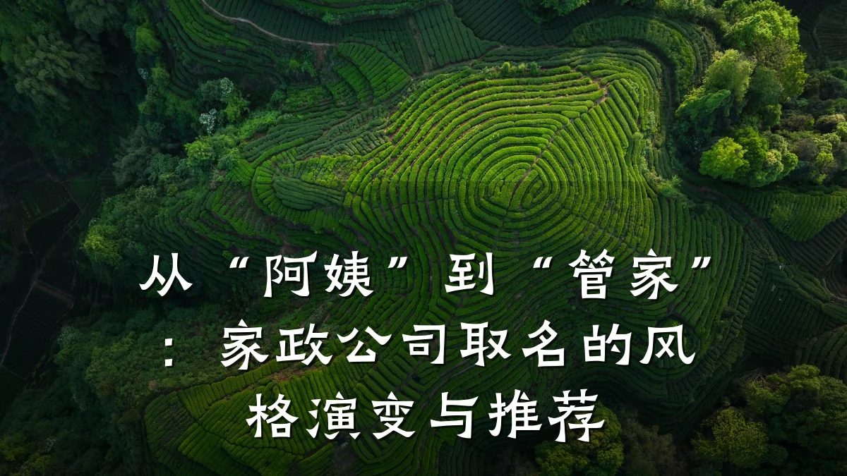 从“阿姨”到“管家”:家政公司取名的风格演变与推荐