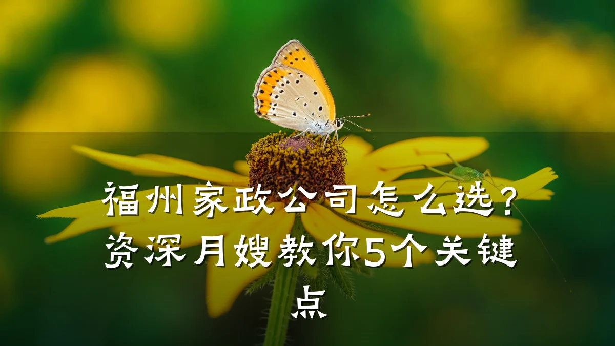 福州家政公司怎么选?资深月嫂教你5个关键点