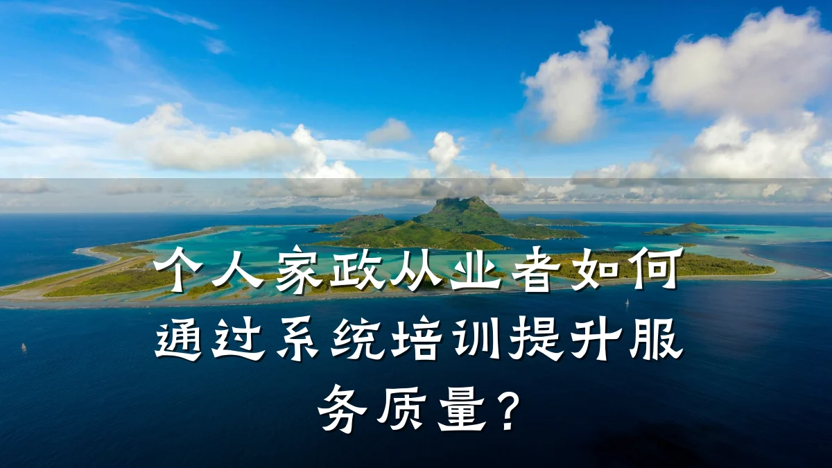 个人家政从业者如何通过系统培训提升服务质量?