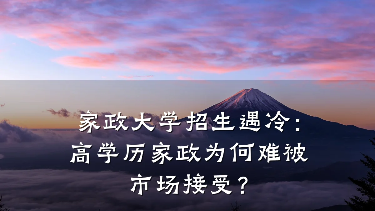 家政大学招生遇冷:高学历家政为何难被市场接受?