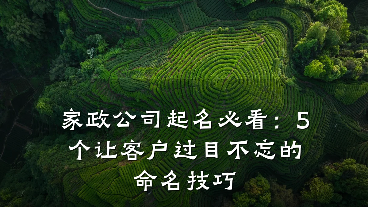 家政公司起名必看:5个让客户过目不忘的命名技巧