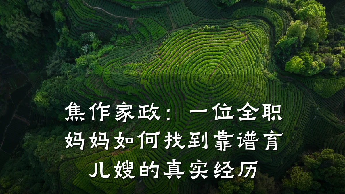 焦作家政:一位全职妈妈如何找到靠谱育儿嫂的真实经历