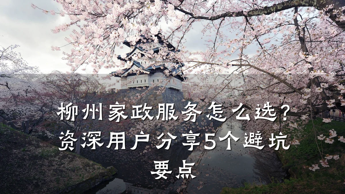 柳州家政服务怎么选?资深用户分享5个避坑要点