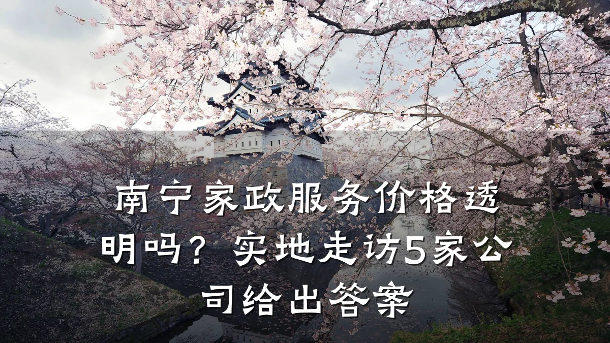 南宁家政服务价格透明吗?实地走访5家公司给出答案