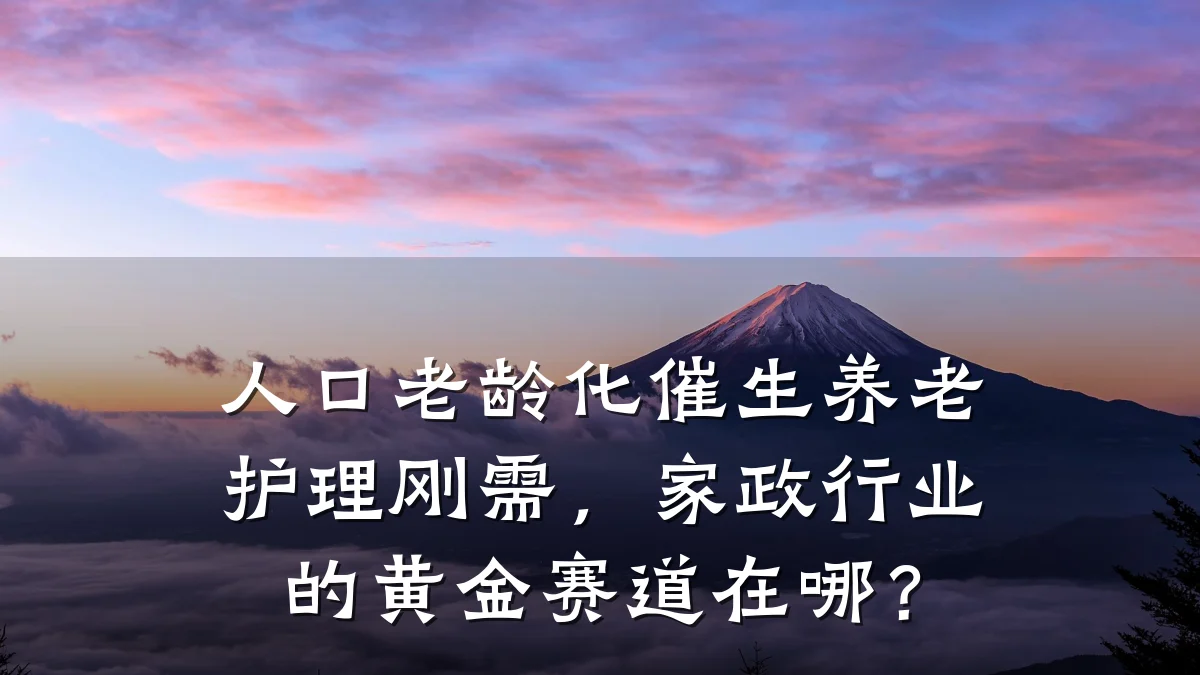 人口老龄化催生养老护理刚需,家政行业的黄金赛道在哪?