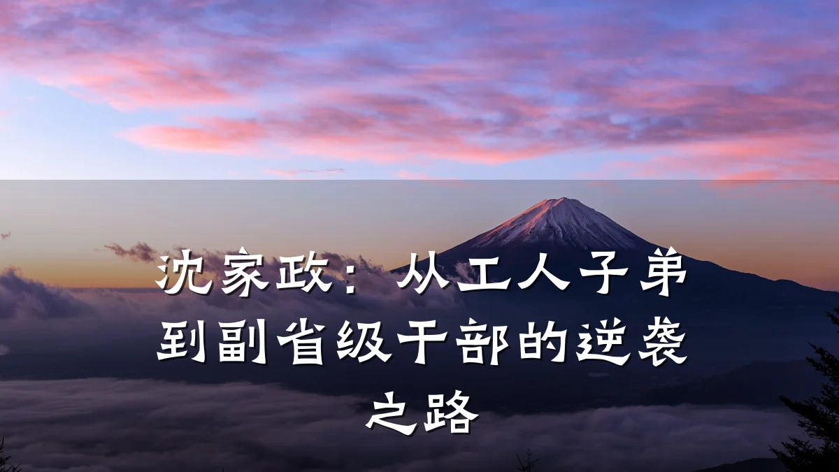 沈家政:从工人子弟到副省级干部的逆袭之路