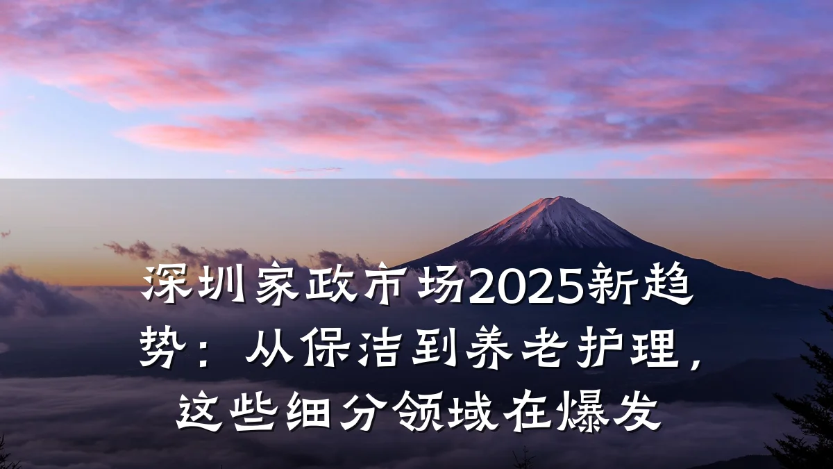 深圳家政市场2025新趋势：从保洁到养老护理，这些细分领域在爆发