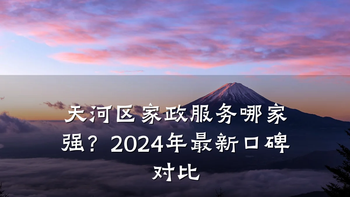 天河区家政服务哪家强?2024年最新口碑对比