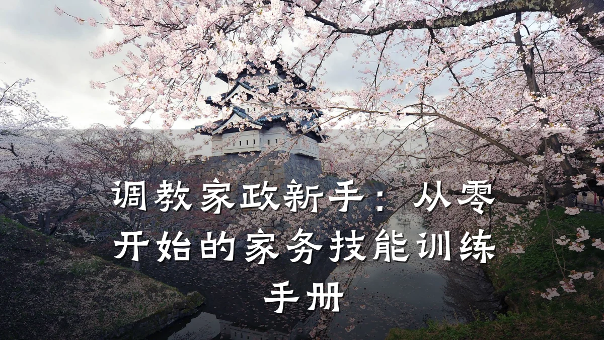 调教家政新手:从零开始的家务技能训练手册