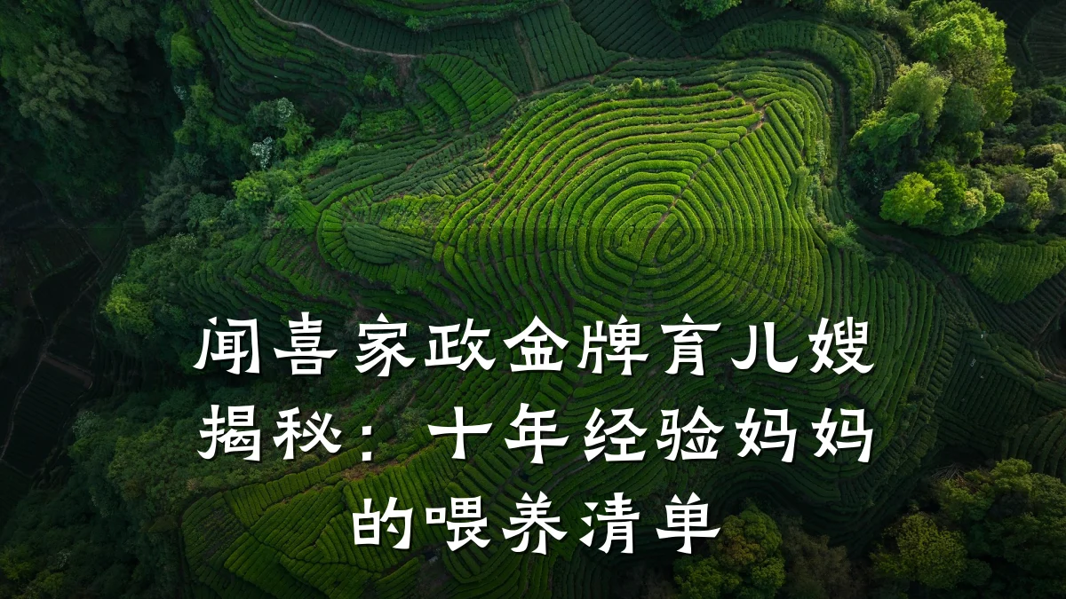 闻喜家政金牌育儿嫂揭秘:十年经验妈妈的喂养清单