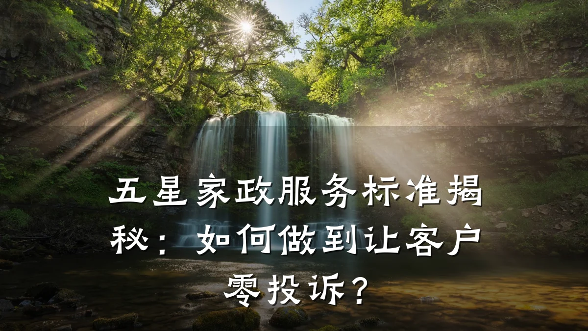 五星家政服务标准揭秘:如何做到让客户零投诉?
