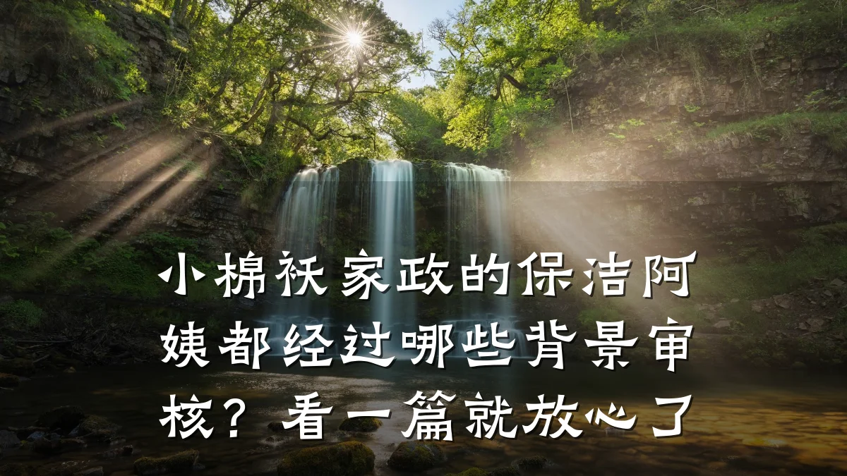小棉袄家政的保洁阿姨都经过哪些背景审核?看一篇就放心了