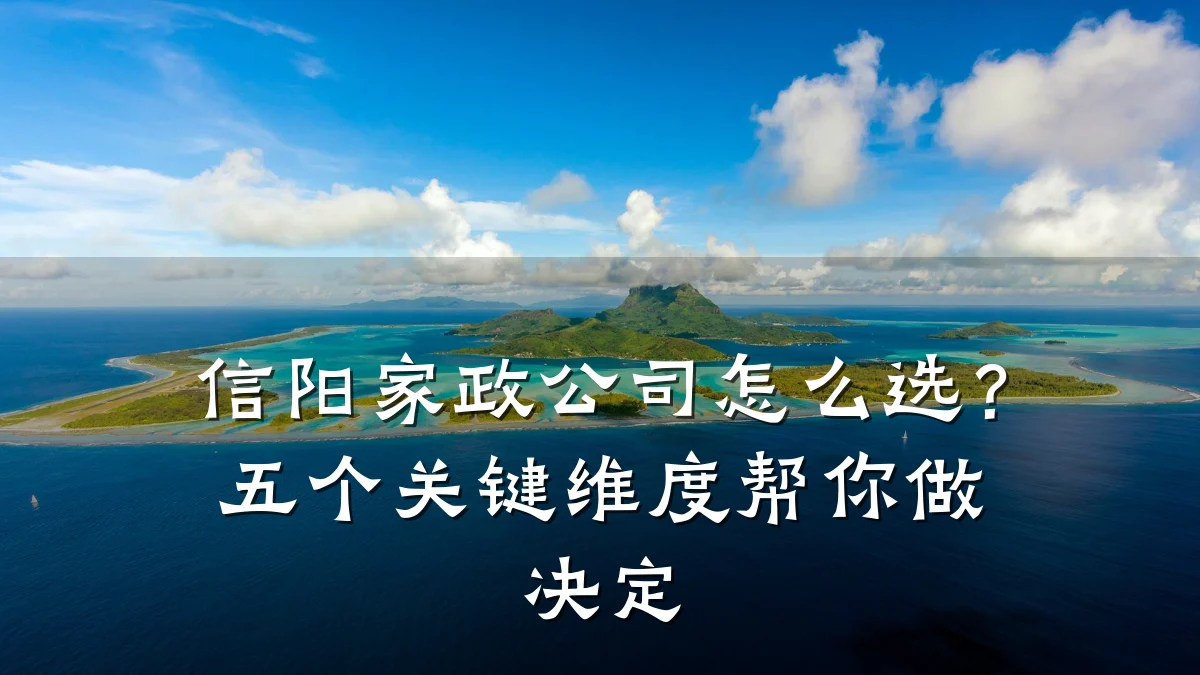 信阳家政公司怎么选?五个关键维度帮你做决定