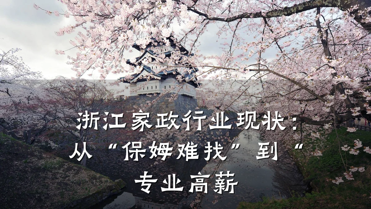 浙江家政行业现状:从“保姆难找”到“专业高薪