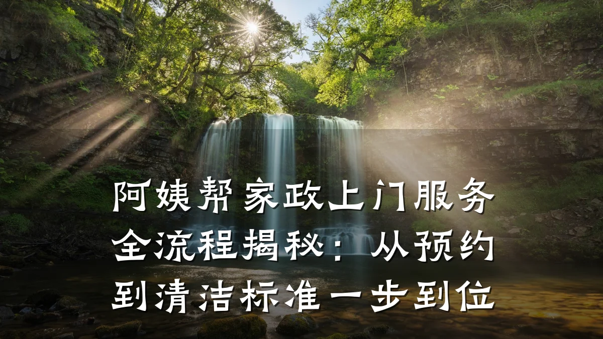 阿姨帮家政上门服务全流程揭秘:从预约到清洁标准一步到位