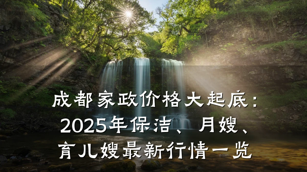 成都家政价格大起底:2025年保洁、月嫂、育儿嫂最新行情一览