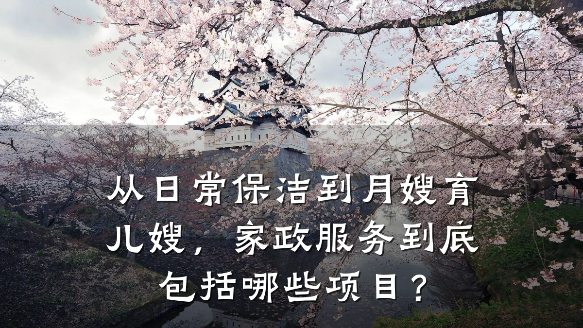 从日常保洁到月嫂育儿嫂，家政服务到底包括哪些项目？