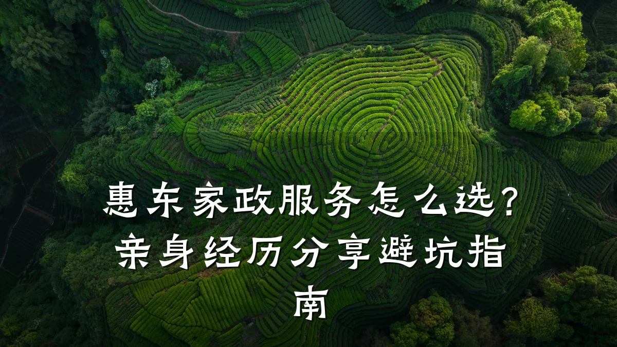 惠东家政服务怎么选?亲身经历分享避坑指南