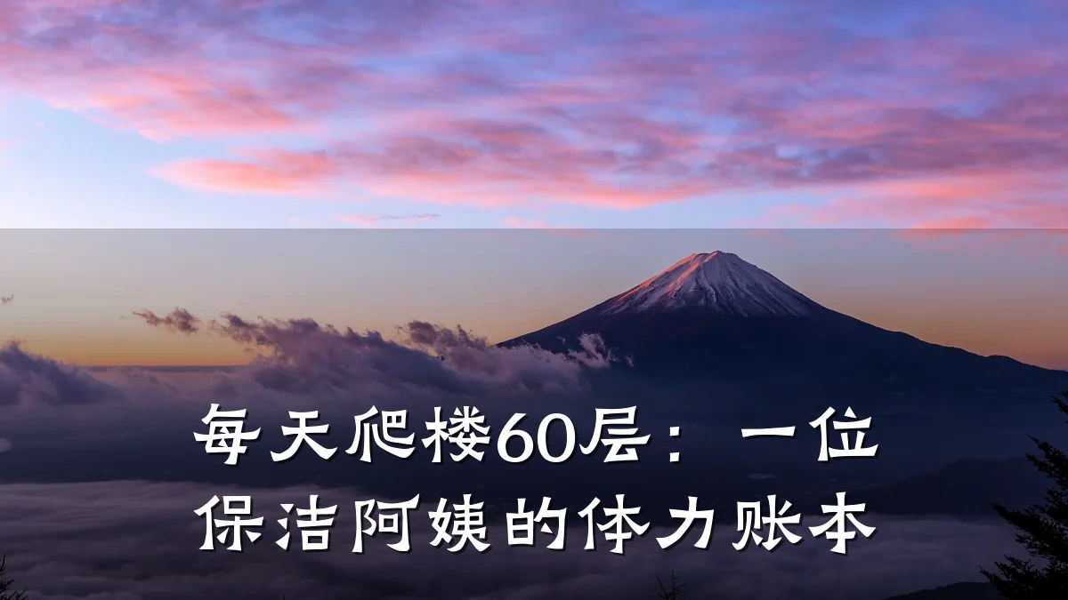 每天爬楼60层:一位保洁阿姨的体力账本