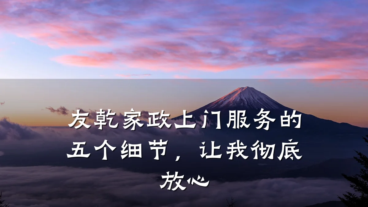 友乾家政上门服务的五个细节,让我彻底放心