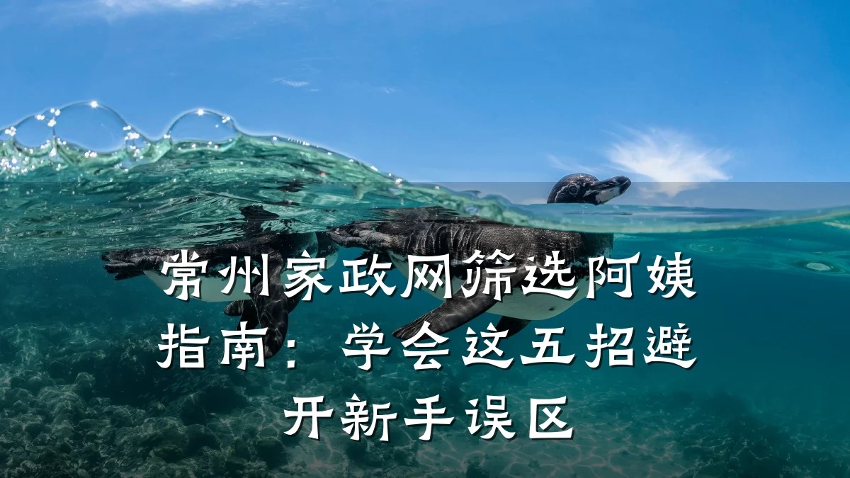 常州家政网筛选阿姨指南:学会这五招避开新手误区