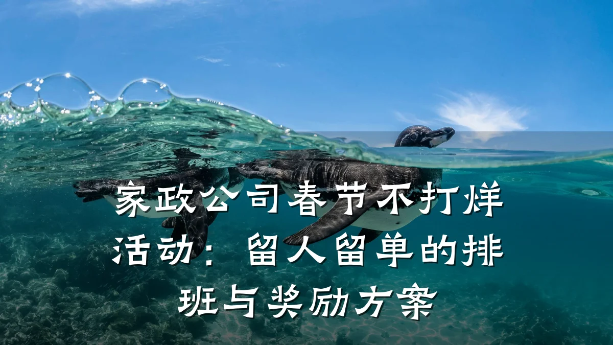 家政公司春节不打烊活动：留人留单的排班与奖励方案