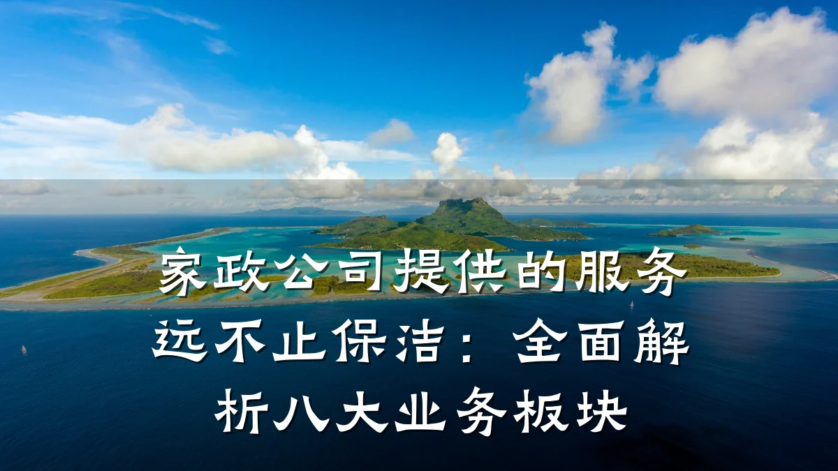 家政公司提供的服务远不止保洁:全面解析八大业务板块
