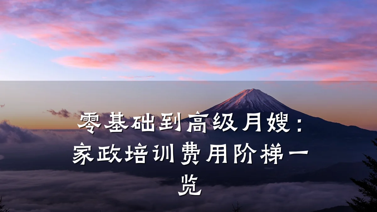 零基础到高级月嫂:家政培训费用阶梯一览