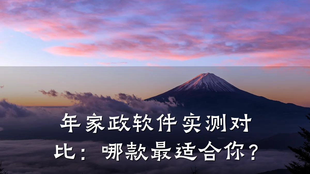 年家政软件实测对比:哪款最适合你?