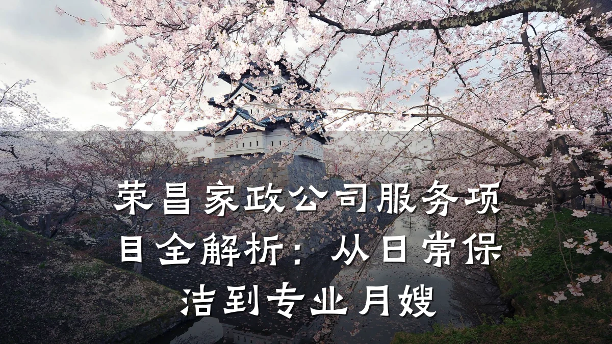 荣昌家政公司服务项目全解析:从日常保洁到专业月嫂