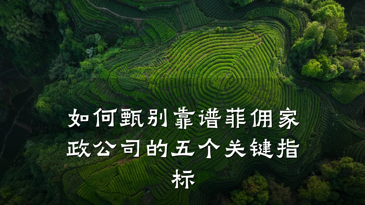 如何甄别靠谱菲佣家政公司的五个关键指标