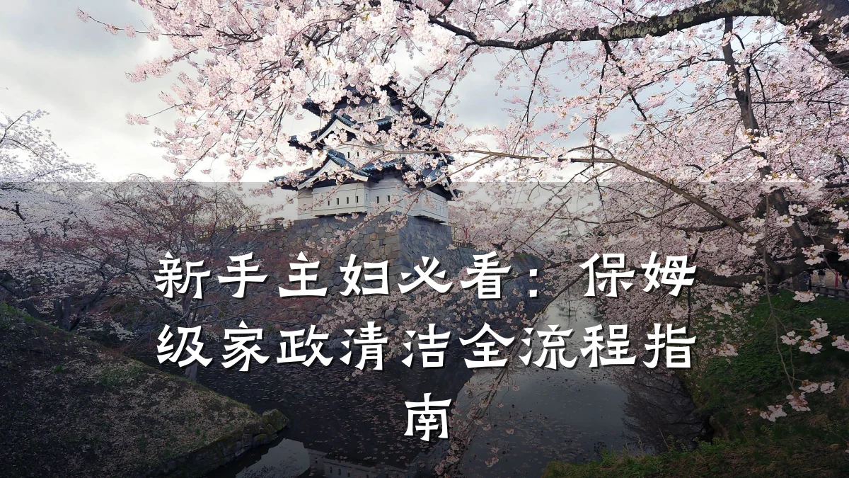 新手主妇必看:保姆级家政清洁全流程指南