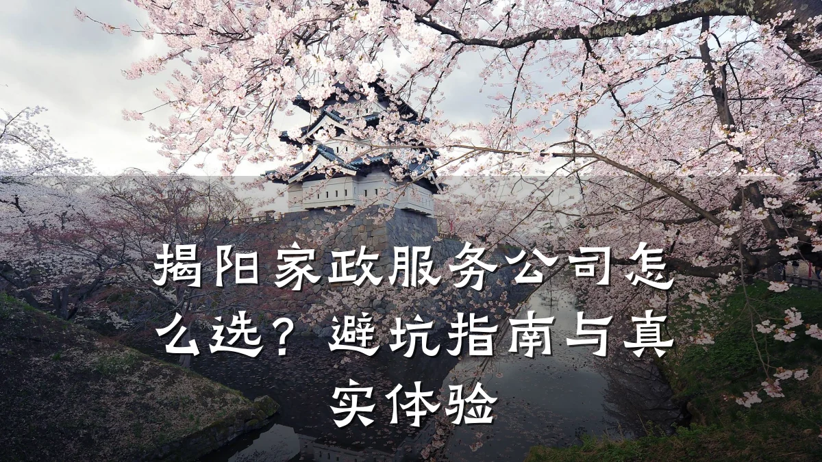 揭阳家政服务公司怎么选?避坑指南与真实体验