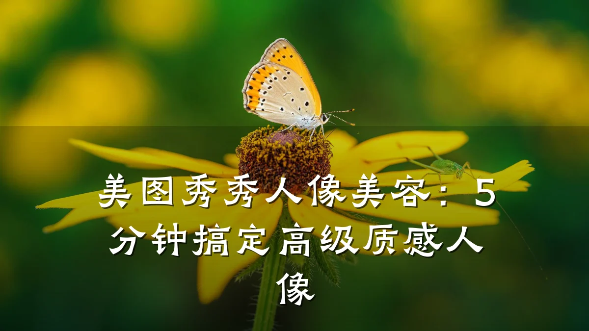 美图秀秀人像美容:5分钟搞定高级质感人像