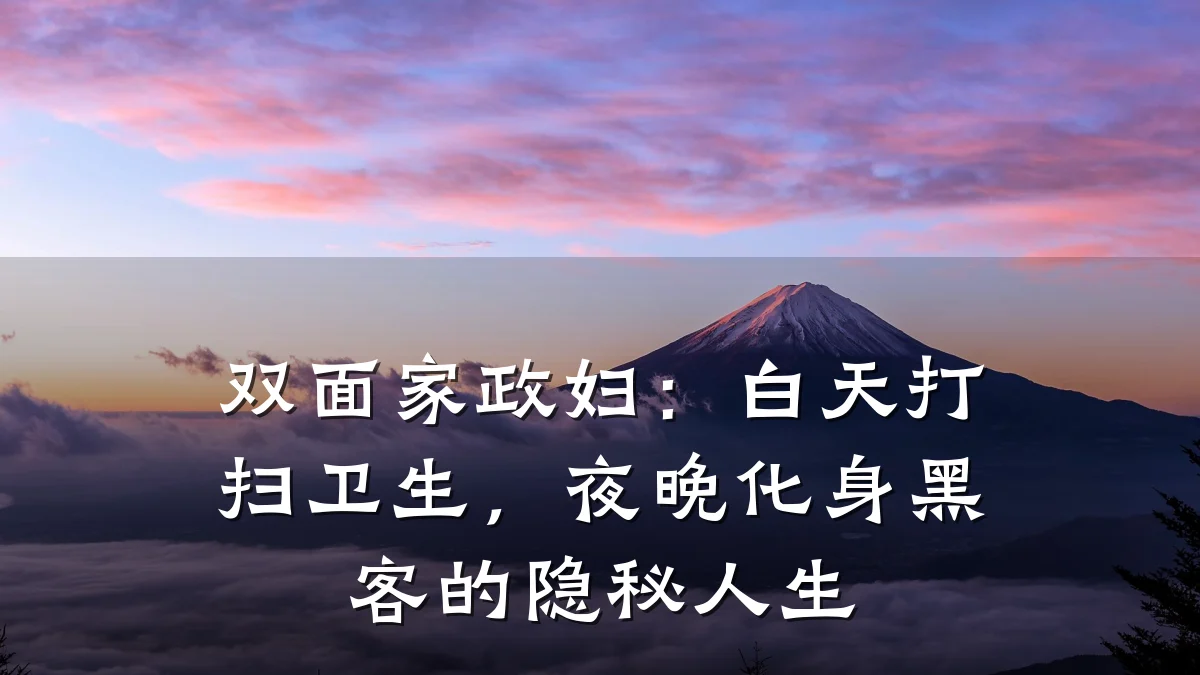 双面家政妇:白天打扫卫生,夜晚化身黑客的隐秘人生