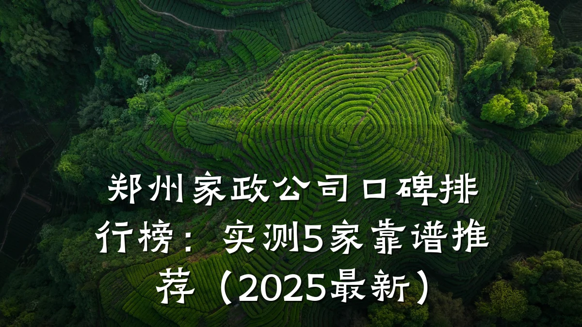 郑州家政公司口碑排行榜:实测5家靠谱推荐(2025最新)