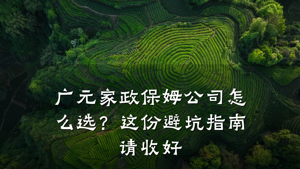 广元家政保姆公司怎么选?这份避坑指南请收好
