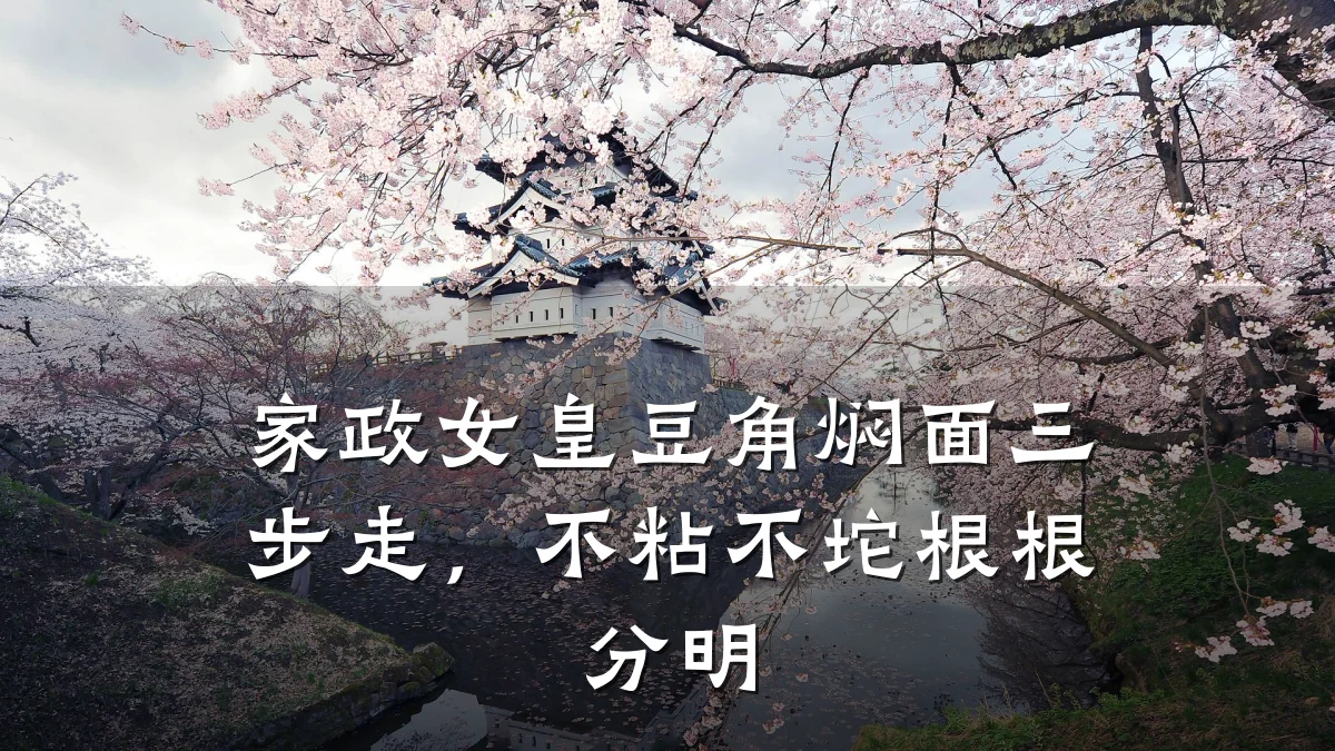 家政女皇豆角焖面三步走，不粘不坨根根分明